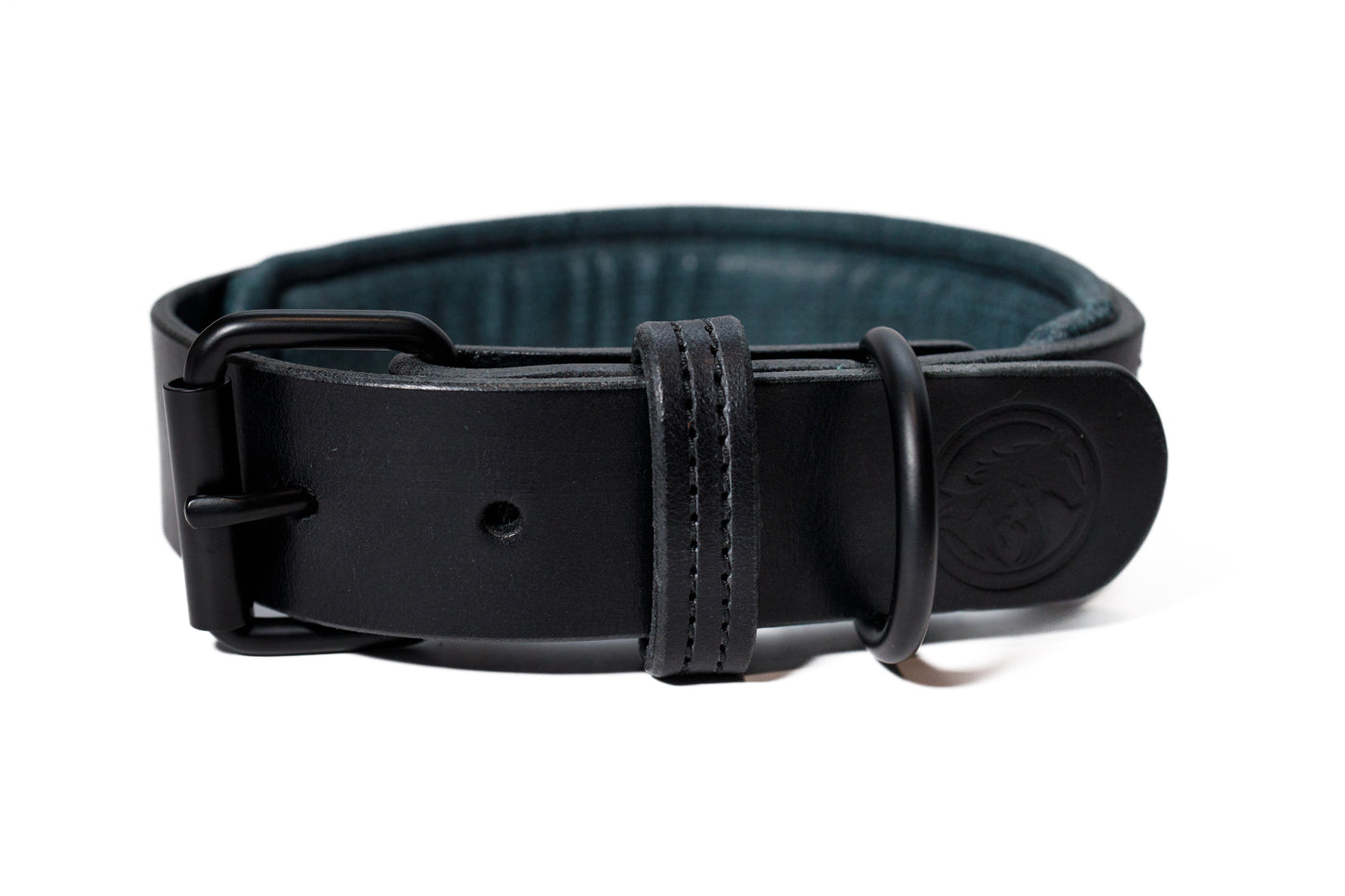 Cross Winds Leather Window Collar Handmade Handcrafted featuring Inlays with Genuine Climbing Rope. Bridle Leather Stitched Keeper Black Roller Buckle Black D Ring